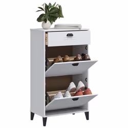 vidaXL Armoire à chaussures VIKEN blanc bois d'ingénierie