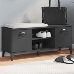 Vidaxl - Banc à chaussures viken noir 106x35x45 cm bois massif de pin