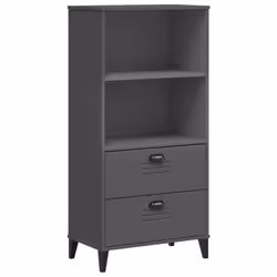 VidaXL 374949, Gris, 7 étagères, Bois, Bois, Plastique, Bois, 600 mm