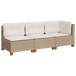 VidaXL 365922, 3 siège(s), Crème, 110 kg, 1905 mm, 635 mm, 625 mm