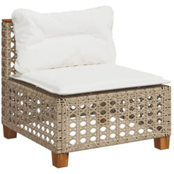Canapé de jardin sans accoudoirs coussins beige résine tressée Vidaxl
