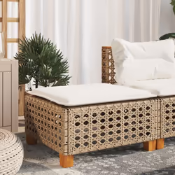 Détendez-vous et profitez de l'extérieur sur ce confortable tabouret de jardin ! Matériau durable : la résine tressée, égalem ...
