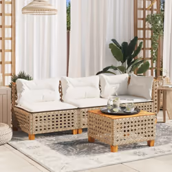 Détendez-vous et profitez de l'extérieur dans ce confortable canapé de jardin 3 places ! Matériau durable : la résine tressée ...