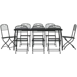 Vidaxl - Ensemble à manger de jardin 9 pcs anthracite métal maille