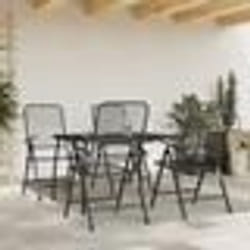 vidaXL Ensemble à manger de jardin 5 pcs anthracite métal maille