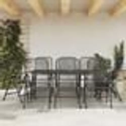 vidaXL Ensemble à manger de jardin 9 pcs anthracite métal maille