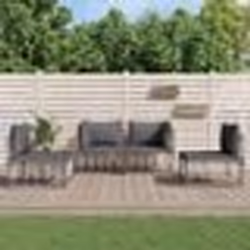 vidaXL Salon de jardin d'angle avec coussins 3pcs mélange beige rotin