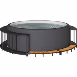 Améliorez l'expérience du spa pour vous et vos invités avec cet élégant cadre de spa. Matériau durable : la résine tressée, é ...