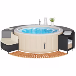 Améliorez l'expérience du spa pour vous et vos invités avec cet élégant cadre de spa. Matériau durable : la résine tressée, é ...