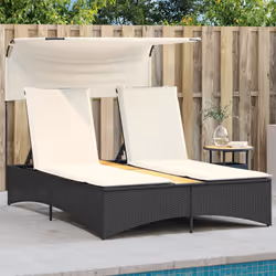 VidaXL 365621 chaise d'extérieur Linge Siège rembourré Bois d'acacia, Polyuréthane, Acier Crème, Blanc