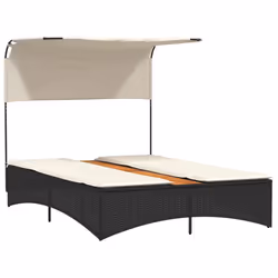VidaXL 365621 chaise d'extérieur Linge Siège rembourré Bois d'acacia, Polyuréthane, Acier Crème, Blanc - Vue supplémentaire 4