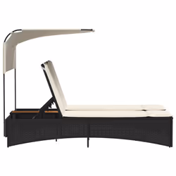 VidaXL 365621 chaise d'extérieur Linge Siège rembourré Bois d'acacia, Polyuréthane, Acier Crème, Blanc - Vue supplémentaire 6