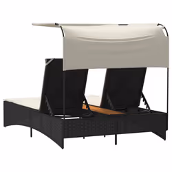 VidaXL 365621 chaise d'extérieur Linge Siège rembourré Bois d'acacia, Polyuréthane, Acier Crème, Blanc - Vue supplémentaire 7
