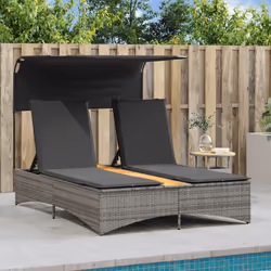 VidaXL 365622 chaise d'extérieur Linge Siège rembourré Bois d'acacia, Polyuréthane, Acier Gris