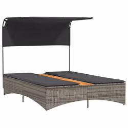 VidaXL 365622 chaise d'extérieur Linge Siège rembourré Bois d'acacia, Polyuréthane, Acier Gris - Vue supplémentaire 4