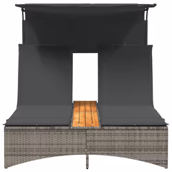 VidaXL 365622 chaise d'extérieur Linge Siège rembourré Bois d'acacia, Polyuréthane, Acier Gris - Vue supplémentaire 5