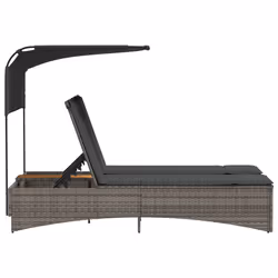 VidaXL 365622 chaise d'extérieur Linge Siège rembourré Bois d'acacia, Polyuréthane, Acier Gris - Vue supplémentaire 6