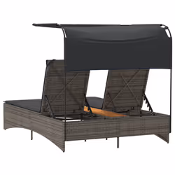VidaXL 365622 chaise d'extérieur Linge Siège rembourré Bois d'acacia, Polyuréthane, Acier Gris - Vue supplémentaire 7