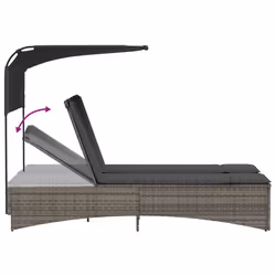 VidaXL 365622 chaise d'extérieur Linge Siège rembourré Bois d'acacia, Polyuréthane, Acier Gris - Vue supplémentaire 8