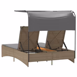 VidaXL 365623 chaise d'extérieur Linge Siège rembourré Bois d'acacia, Polyuréthane, Acier Gris - Vue supplémentaire 7