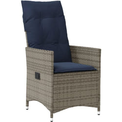 Vidaxl - Chaise de jardin inclinable avec coussins en résine tressée grise