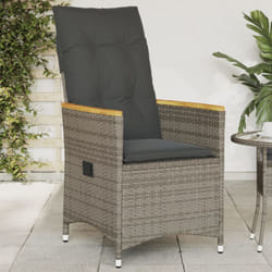 Vidaxl - Chaise inclinable de jardin avec coussins gris résine tressée
