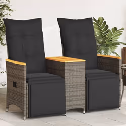 Détendez-vous et profitez de l'extérieur dans ce canapé de jardin inclinable confortable ! Matériau durable : la résine tress ...