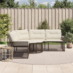 Vidaxl - Canapé de jardin et coussins et repose-pied en forme de l rotin