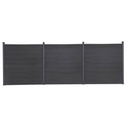 vidaXL Ensemble de panneaux de clôture gris 526x186 cm WPC