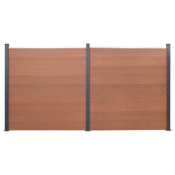 vidaXL Ensemble de panneaux de clôture marron 353x186 cm WPC