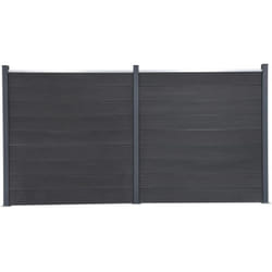 vidaXL Ensemble de panneaux de clôture gris 353x186 cm WPC