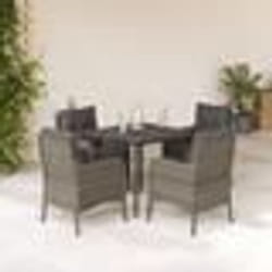 vidaXL Ensemble à manger de jardin 5 pcs coussins gris résine tressée