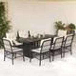 vidaXL Ensemble à manger de jardin 9pcs coussins noir résine tressée