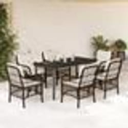 vidaXL Ensemble à manger de jardin et coussins 7 pcs marron rotin