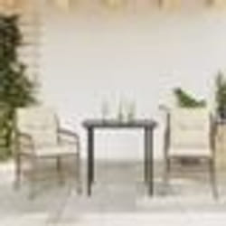 vidaXL Ensemble de bistro 3 pcs avec coussins beige résine tressée