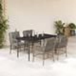 vidaXL Ensemble à manger de jardin coussins 5 pcs mélange beige rotin