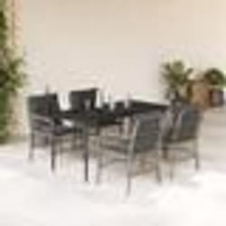 vidaXL Ensemble à manger de jardin et coussins 5 pcs gris clair rotin