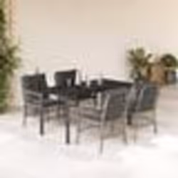 vidaXL Ensemble à manger de jardin et coussins 5 pcs gris clair rotin