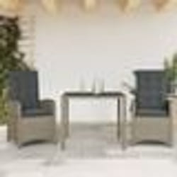 vidaXL Ensemble à manger de jardin 3 pcs coussins gris résine tressée