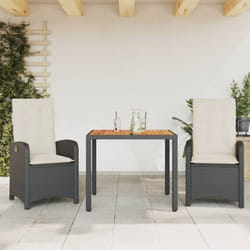 Vidaxl - Ensemble à manger de jardin avec coussins 3 pcs Noir