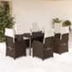 vidaXL Ensemble à manger de jardin et coussins 7 pcs marron rotin