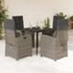 vidaXL Ensemble à manger de jardin 5 pcs coussins gris résine tressée