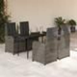 vidaXL Ensemble à manger de jardin 5 pcs coussins gris résine tressée