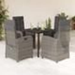 vidaXL Ensemble à manger de jardin 5 pcs coussins gris résine tressée