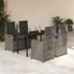 vidaXL Ensemble à manger de jardin 5 pcs coussins gris résine tressée