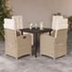 vidaXL Ensemble à manger de jardin avec coussins 5pcs Beige poly rotin