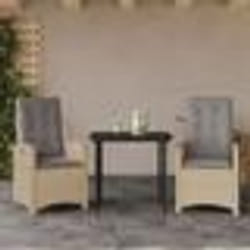 vidaXL Ensemble à manger de jardin et coussins 3 pcs mélange beige
