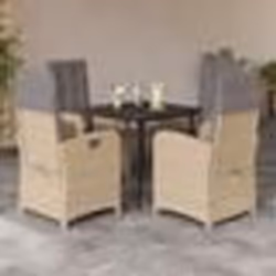 vidaXL Ensemble à manger de jardin coussins 5 pcs mélange beige rotin