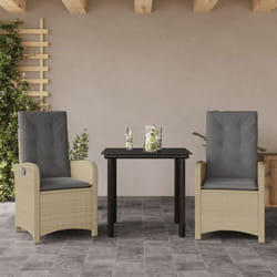 Vidaxl - Ensemble à manger de jardin et coussins 3 pcs mélange beige