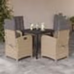 vidaXL Ensemble à manger de jardin coussins 5 pcs mélange beige rotin